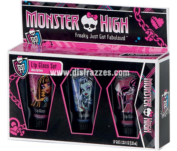 Estuche set brillo labios MONSTER HIGH para niñas. Artículo EXCLUSIVO con licencia perfecto como regalo para una niña. Incluye brillo de labios variados.