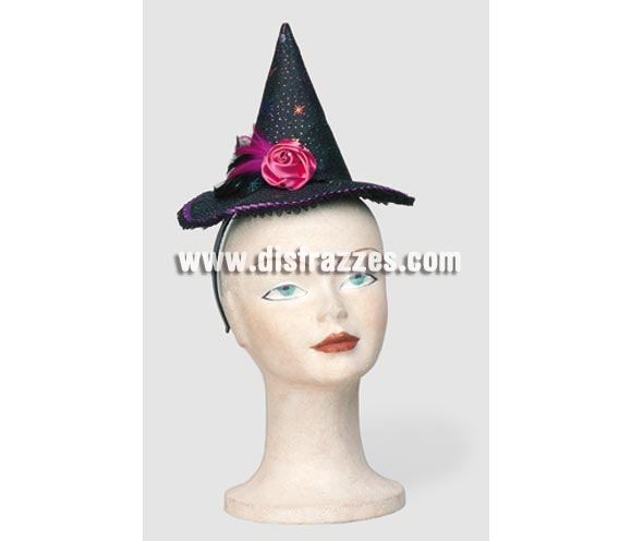 Diadema sombrero de Bruja fantasía para Halloween.