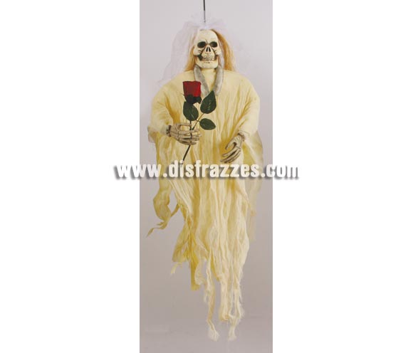 Esqueleto Novia colgante, 90 cm. Perfecto para decoración de Halloween.