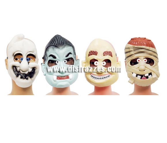 Caretas de goma surtidas. Precio por unidad. Se venden por separado.
