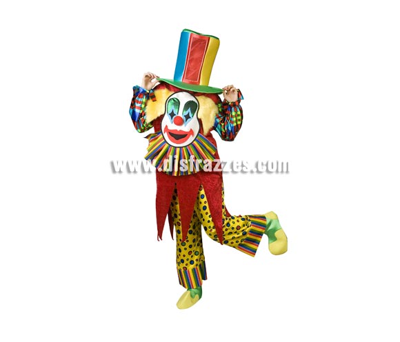 Disfraz de Payaso Sonrisa Especial para adultos. Talla de hombre (50) y de mujer (44). Incluye disfraz completo como en la imagen. Con éste disfraz no te ven la cara ya que ves a través de una rejilla que hay en el sombrero y es de un diseño muy novedoso y original. ¡¡Llamarás la atención, seguro!!