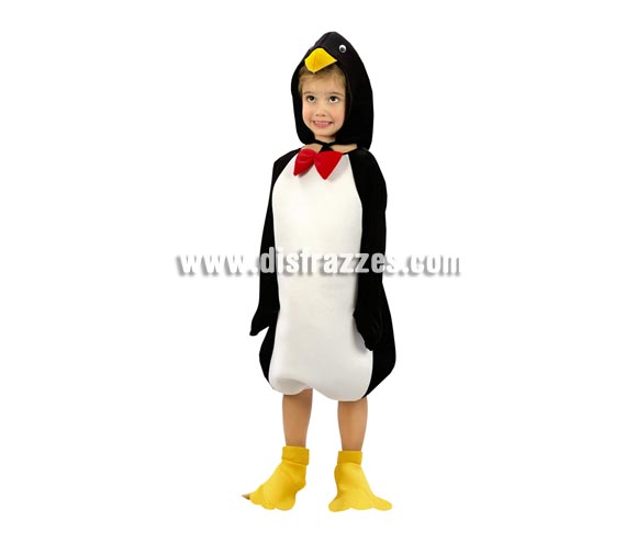 Disfraz de Pingüino Infantil económico talla de 3 a 4 años. Incluye traje, capucha y cubrepies.