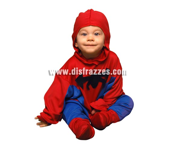 Disfraz super barato de Hombre Araña para bebés de 6 a 12 meses. Incluye mono y capucha. Con éste disfraz tu bebé será todo un Superhéroe como Spiderman.