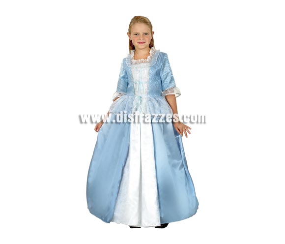 Disfraz de Princesa lujo para niñas de 10 a 12 años. Incluye vestido y falda con aro que se pone por debajo del vestido para dar volumen al mismo.