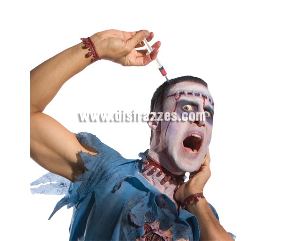 Diadema con jeringa o jeringuilla Zombies para Halloween.
