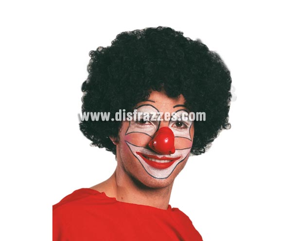 Peluca rizos negra de Payaso. También puede valer para el disfraz de Michael Jackson.