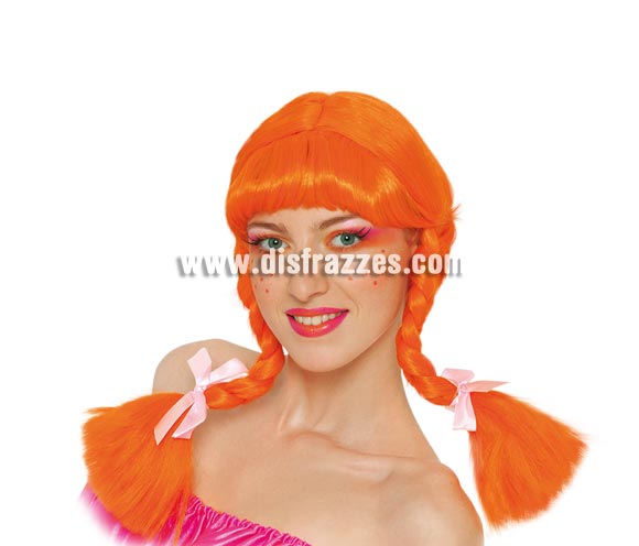 Peluca Pipi Calzaslargas naranja.