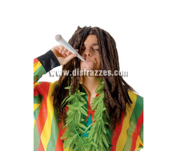 Peluca Rastas de color castaña. Peluca de Bob Marley, un icono de Jamaica.