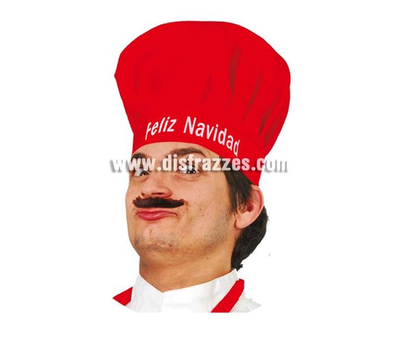 Gorro de Cocinero Feliz Navidad. Serás el alma de la Fiesta cuando prepares la cena el día de Nochebuena.