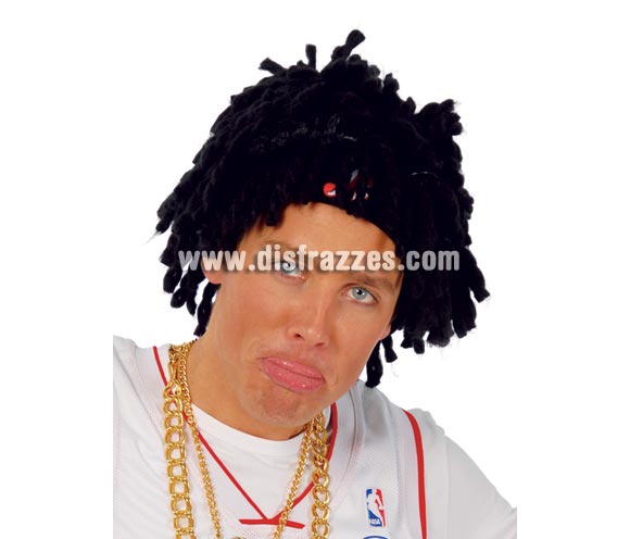 Peluca Afro con Rastas cortas.