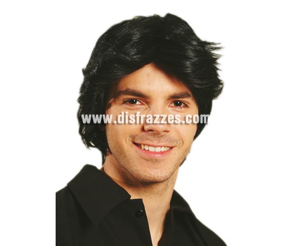 Peluca negra de hombre.