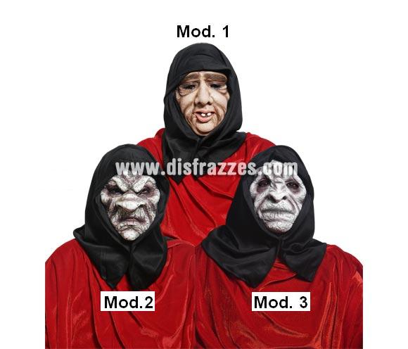 Máscaras Encapuchados Malditos Halloween. Tres modelos surtidos, precio por unidad, se venden por separado.