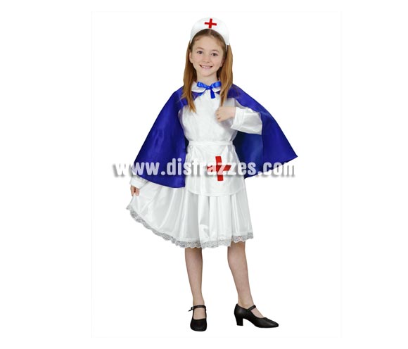 Disfraz de Enfermera infantil barato para Carnavales. Talla de 5 a 6 años. Incluye cofia, vestido, delantal y falda. Éste disfraz de Carnaval es ideal para divertirse en las Fiestas de Carnavales tan divertidas y estrambóticas como siempre y que cada vez se celebran en más Pueblos, Villas  y Ciudades, tanto en la calle como en Pubs, Discotecas, Casas particulares, Restaurantes o Colegios y disfrazándote con un traje de Carnaval ayudarás a crear ese ambiente Carnavalesco, tan divertido, multicolor y variopinto que a todos nos fascina y nos divierte.
¡¡Compra tu disfraz para Carnaval en nuestra tienda de disfraces, será divertido!!
