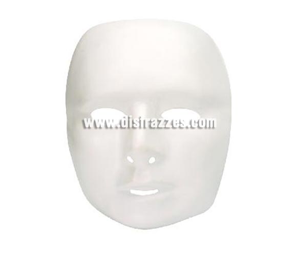 Careta blanca con cara de hombre.