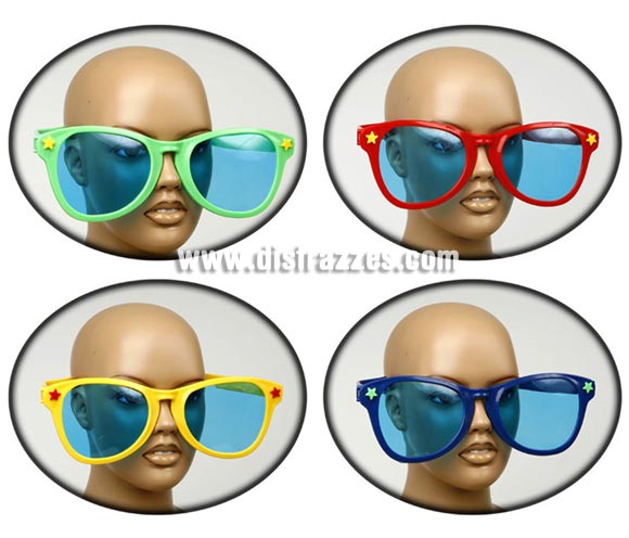 Gafas gigantes super fashion. Cuatro colores diferentes, precio por unidad, se venden por separado.