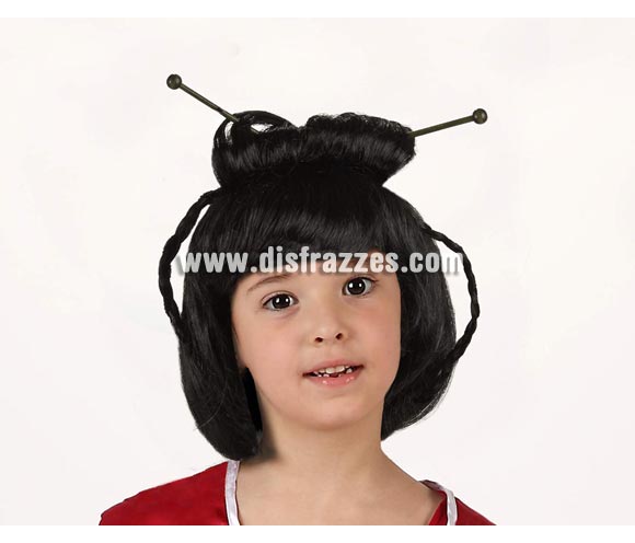 Peluca de Geisha o China para niña.