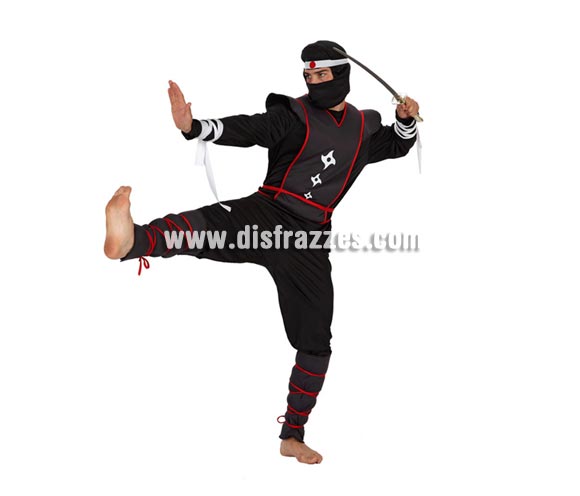 Disfraz de Guerrero Ninja para hombre. Talla 2 ó talla Standar 52/54. Incluye traje completo. Espada ninja NO incluida, podrás encontrar en nuestra sección de Complementos.