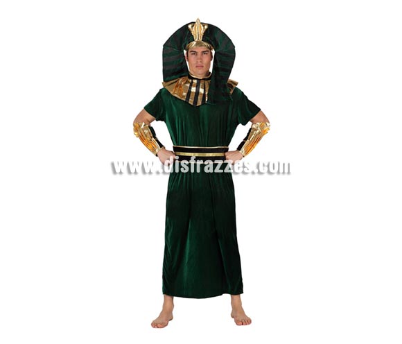 Disfraz de Egipcio verde para hombre. Talla 2 ó talla Standar 52/54. Incluye disfraz completo.