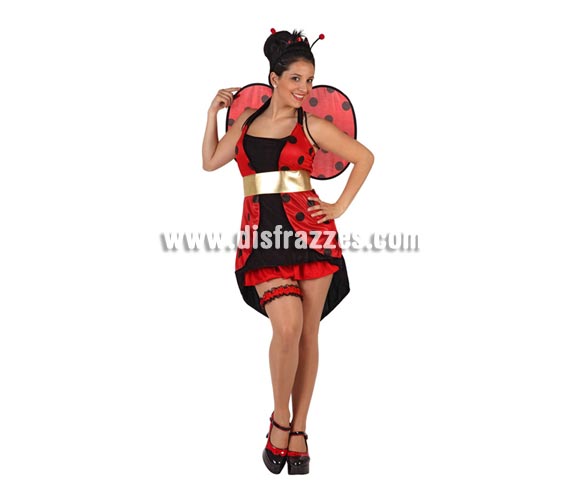 Disfraz de Mariquita sexy para mujer. Talla 2 ó talla Standar M-L 38/42. Incluye disfraz completo. Liga No incluida, podrás encontrar en nuestra sección de Complementos.