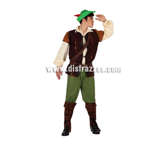 Disfraz de Chico de los Bosques para hombre. Talla 2 ó talla standar M-L 52/54. Incluye disfraz completo. Disfraz de Robin Hood para hombre.