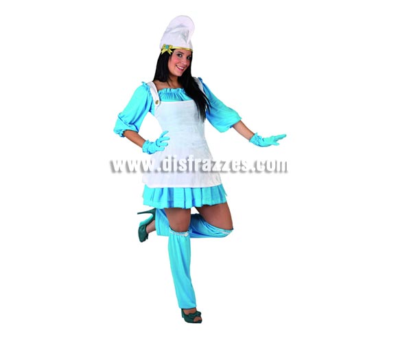 Disfraz de Enanita Azul para mujer. Talla 3 ó talla XL = 44/48. Incluye disfraz completo. Éste disfraz es perfecto si quieres salir de Pitufa o Pitufina y hacer amistad con los Pitufos.
