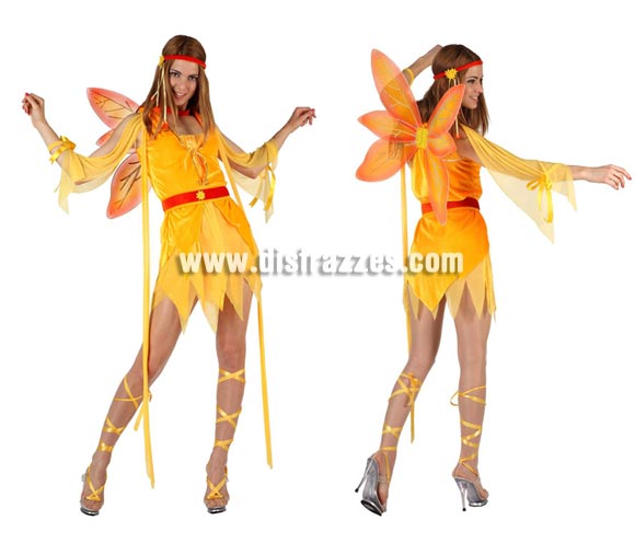 DIsfraz de Hada Verano sexy para mujer. Talla 2 ó talla Standar M-L 38/42. Incluye disfraz completo. Cinta de las piernas NO incluidas.