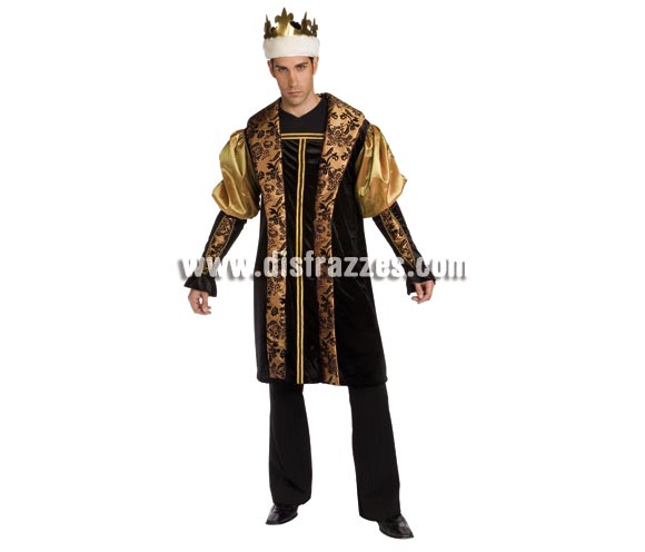 Disfraz de El Rey de Inglaterra para hombre. Talla standar. Incluye túnica y corona. Perfecto para Ferias Medievales.