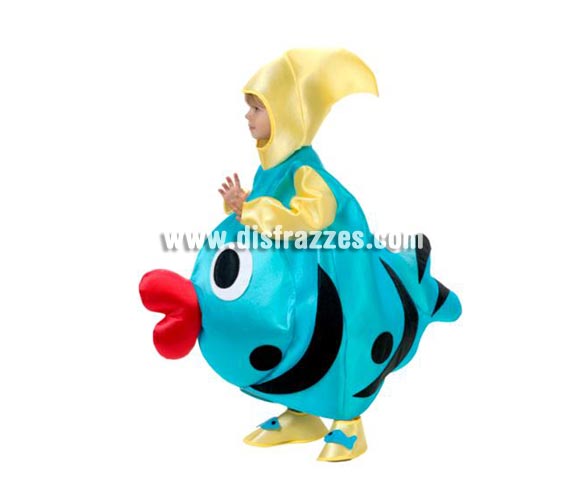 Disfraz de Pez infantil. Alta calidad. Hecho en España. Disponible en varias tallas. Incluye gorro, traje y cubrepies.