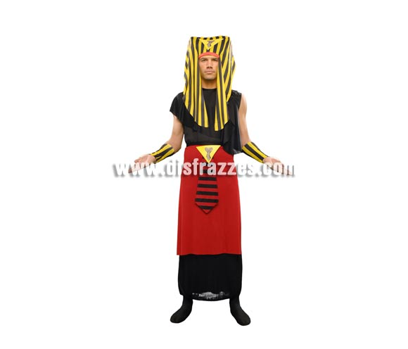 Disfraz de Egipcio adulto. Disfraz de Faraón, Tutankamon. Talla standar M-L = 52/54. Incluye túnica , cinturón, pieza para la cabeza y muñequeras.