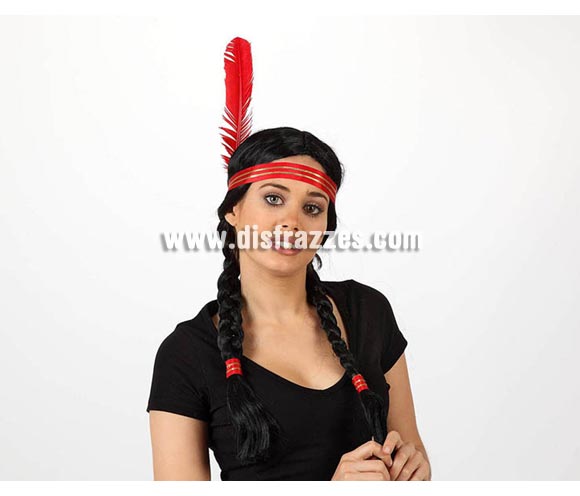 Peluca de India con 2 coletas para mujer.