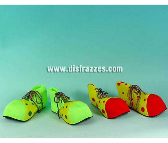 Par de Zapatos o Zapatones de Payaso de 25 cm para niños. Dos modelos surtidos. Precio por unidad, se venden por separado.