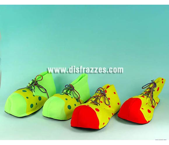 Par de Zapatos o Zapatones de Payaso de 35 cm para hombre. Dos modelos surtidos. Precio por unidad, se venden por separado.