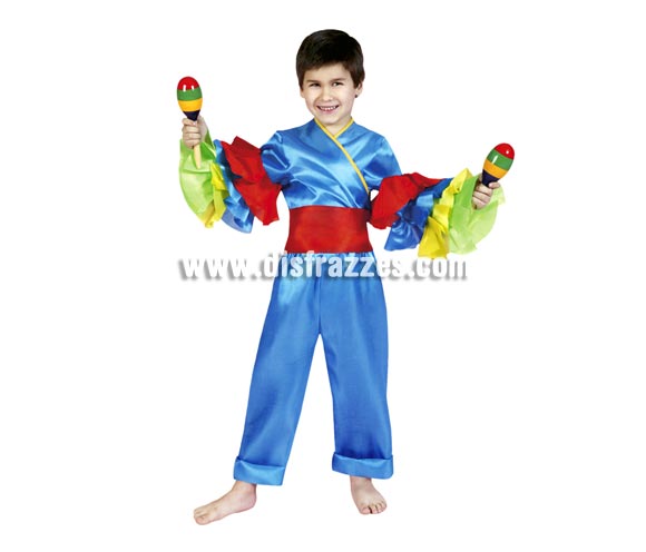 Disfraz de Rumbero azul infantil para Carnaval. Talla de 5 a 6 años. Incluye camisa, fajín y pantalones. Éste disfraz de Caribeño o Brasileño de niño para Carnaval es ideal para divertirse en las Fiestas de Carnavales tan divertidas y estrambóticas como siempre y que cada vez se celebran en más Pueblos, Villas  y Ciudades, tanto en la calle como en Pubs, Discotecas, Casas particulares, Restaurantes o Colegios y disfrazándote con un traje de Carnaval ayudarás a crear ese ambiente Carnavalesco, tan divertido, multicolor y variopinto que a todos nos fascina y nos divierte.
¡¡Compra tu disfraz para Carnaval en nuestra tienda de disfraces, será divertido!!
