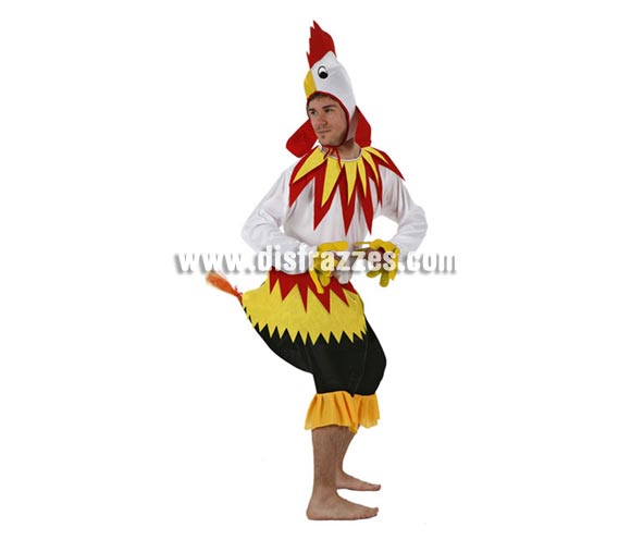 Disfraz de Gallo Blanco para hombre. Talla 3 ó talla XL = 54/58. Incluye disfraz completo.