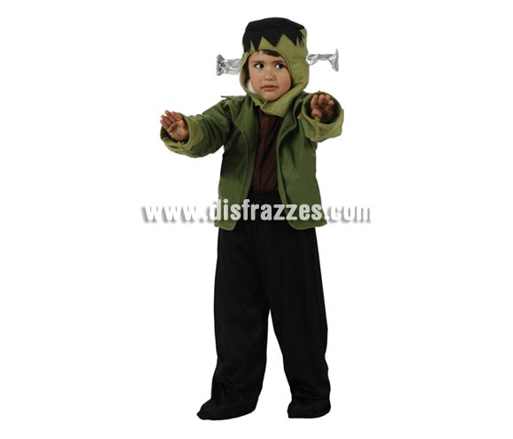 Disfraz de pequeño Monstruo verde niños 3-4 años. Disfraz de Frankestein para niños de 3 a 4 años.