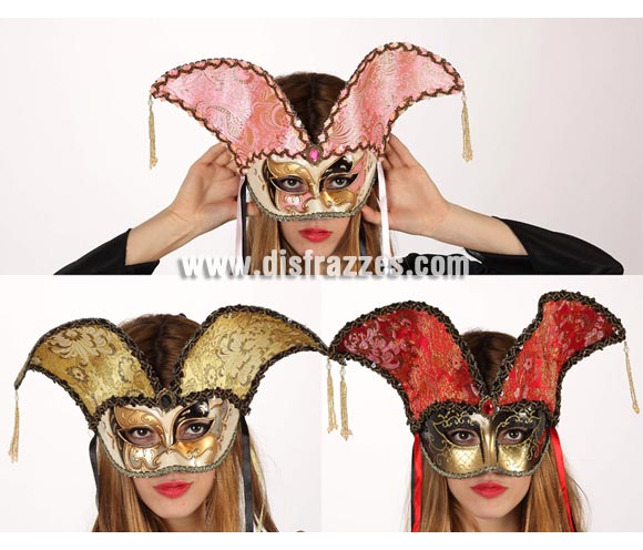 Máscara Veneciana o Antifaz Veneciano. Talla universal. Tres modelos surtidos, precio por unidad, se venden por separado.
