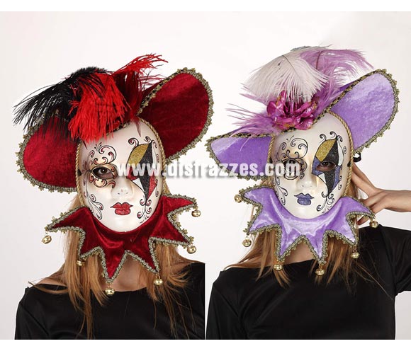 Máscara Veneciana con babero. Talla universal. Dos modelos surtidos, precio por unidad, se venden por separado.