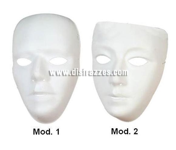 Máscara de Teatro blanca de PVC para decorar.