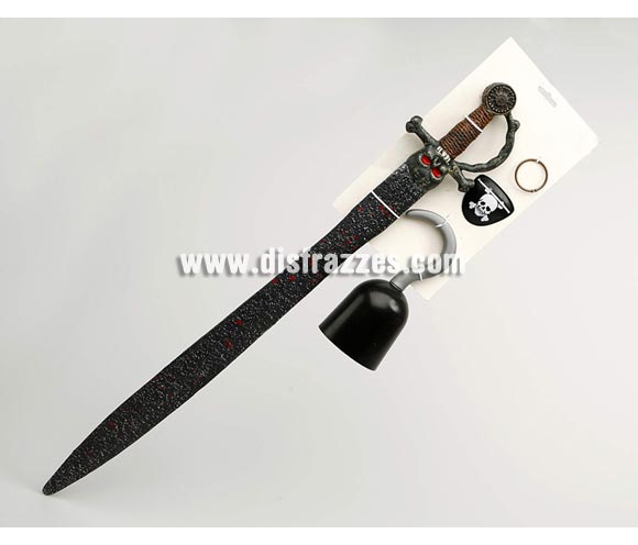 Set Pirata de 78 cm. Incluye espada, garfio, parche y pendiente.