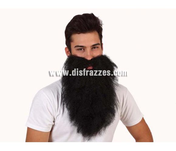 Barba negra de Rey larga y lisa. Barba de Mendigo, Vagabundo  o también de Vikingo.