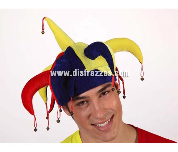 Gorro de Arlequín o Bufón con Cascabeles.