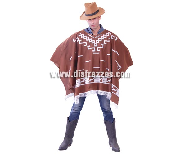 Disfraces - Poncho Western para hombre. Talla universal 52/54. El precio incluye sólo poncho. 