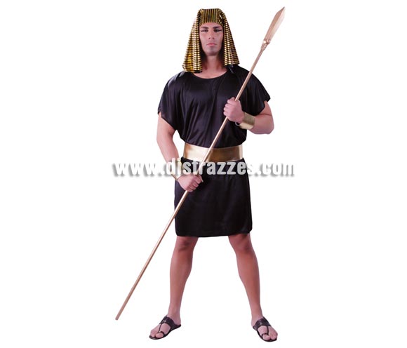 Disfraz de Egipcio para hombre. Talla universal 52/54. Incluye tocado de la cabeza, traje, cinturón y brazaletes.