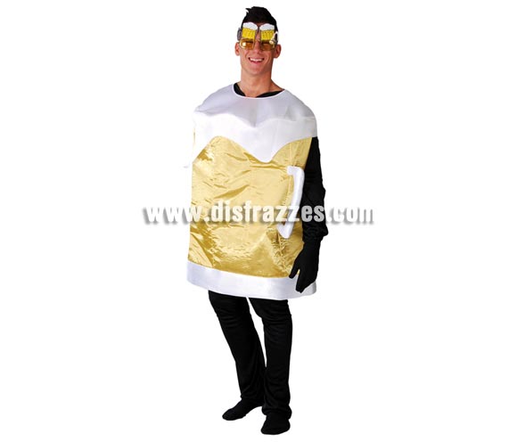 Disfraz de Jarra de Cerveza para adultos. Talla Universal adultos. Incluye traje de cerveza. Gafas NO incluidas, podrás verlas en la sección de Complementos.