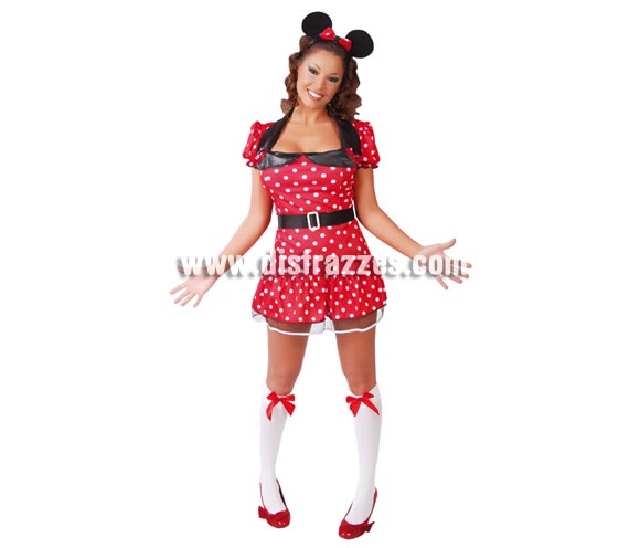 Disfraz de Ratoncita sexy para mujer. Talla única 38/40. Incluye diadema, vestido y cinturón. Disfraz muy sexy para que te parezcas a Minnie. Perfecto también para Despedidas de Soltera.