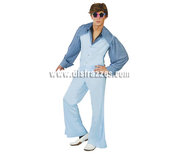 Disfraz de Chico de los Años 60 para hombre. Talla Universal 52/54. Incluye camisa, chaleco y pantalón.