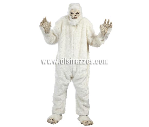 Disfraz de Yeti para hombre. Talla Universal 52/54. Incluye máscara, traje, manos y pies. Disfraz del abominable hombre de las Nieves.
