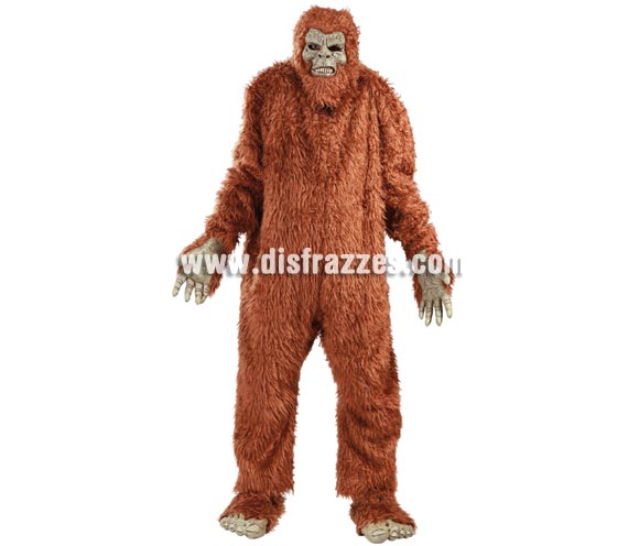 Disfraz de Big Foot para hombre. Talla Universal 52/54. Incluye máscara, traje, manos y pies.