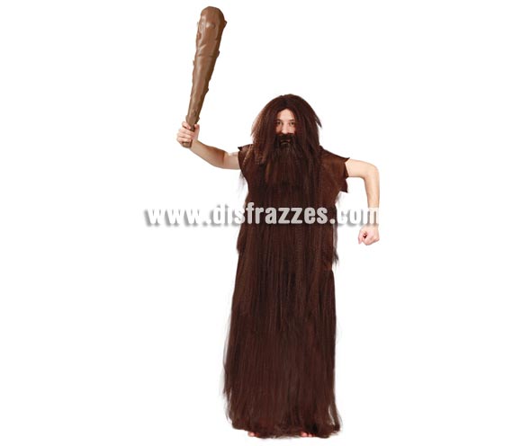Disfraz de Capitán Cavernícola para hombre. Talla standar 52/54. Incluye peluca, bigote, nariz, barba y vestido con cabellos. ¿Te acuerdas de éste personaje de dibujos tan pintoresco? - Éste disfraz con los de los Picapiedras dará puede ser la sensación, 100% recomendado.