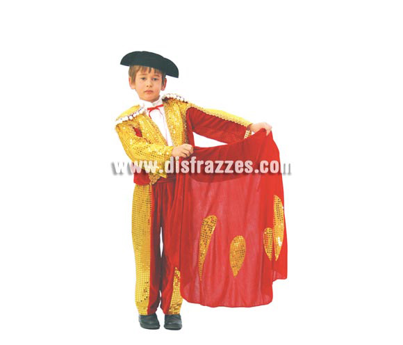 Disfraz de Torero para niños de 7 a 9 años. Incluye pantalón, chaqueta y capote.